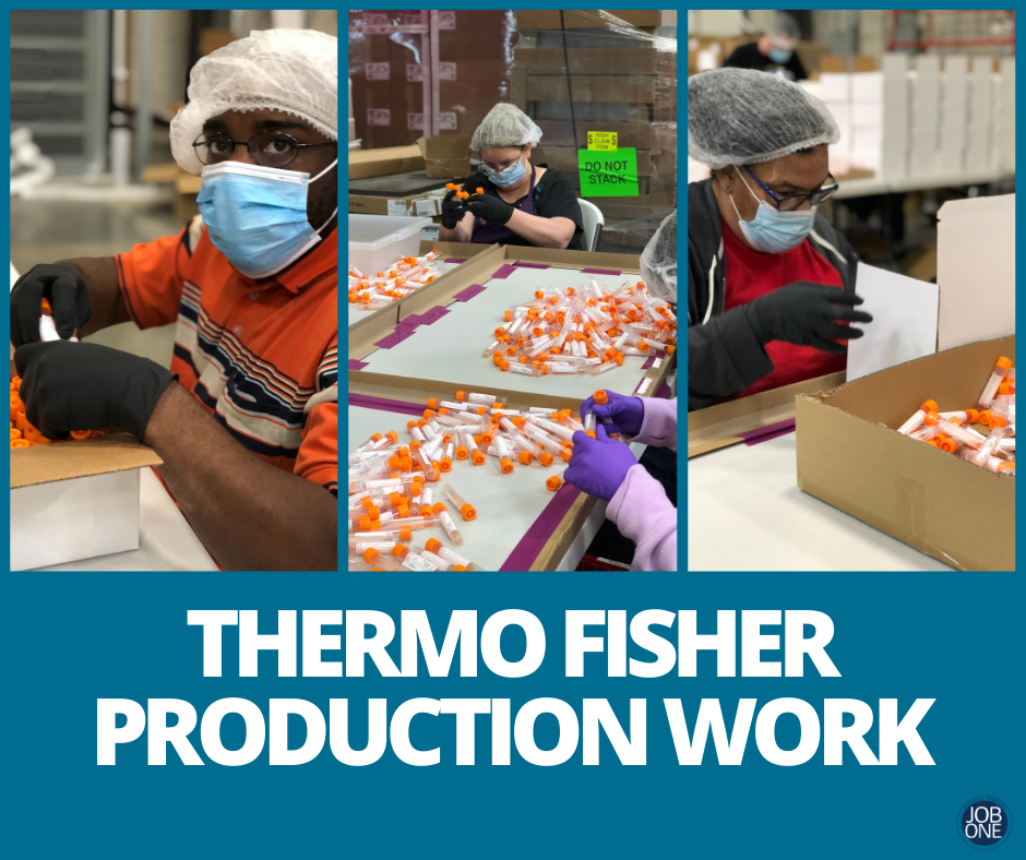 Job One’s Production Team Completes Thermo Fisher Contract with Help from Local Partners